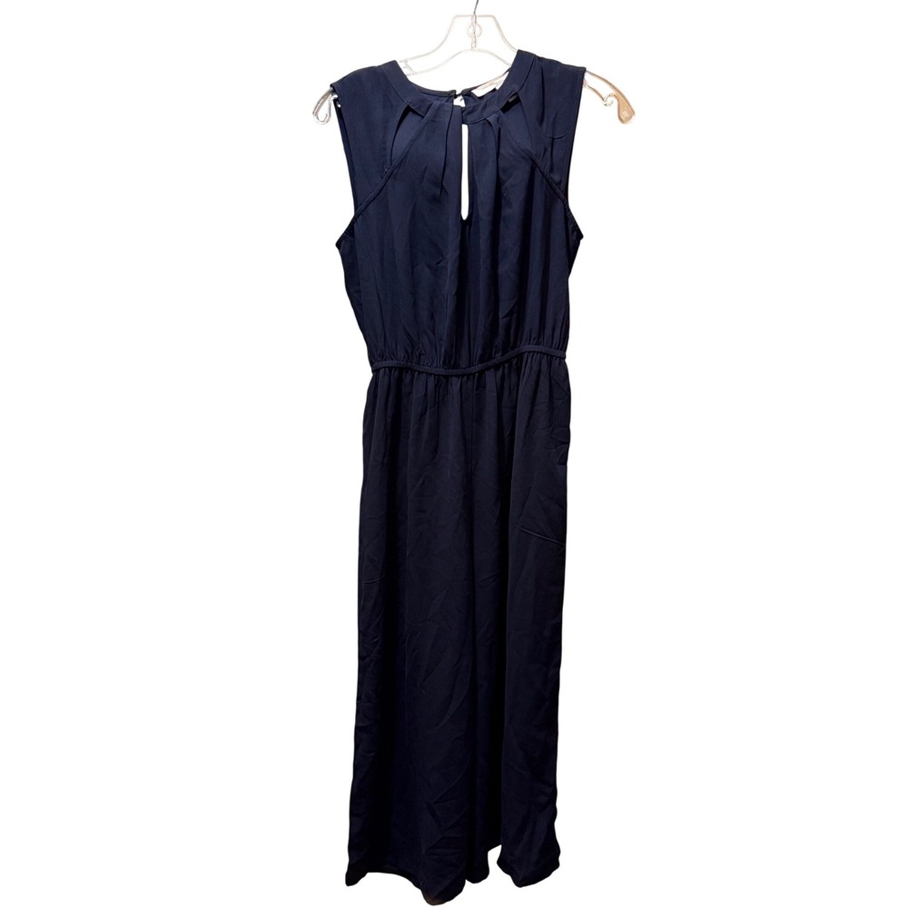 Forever 21 Contemporary Navy Blue Cutout High Neck Wide Leg Jumpsuit Small NEW